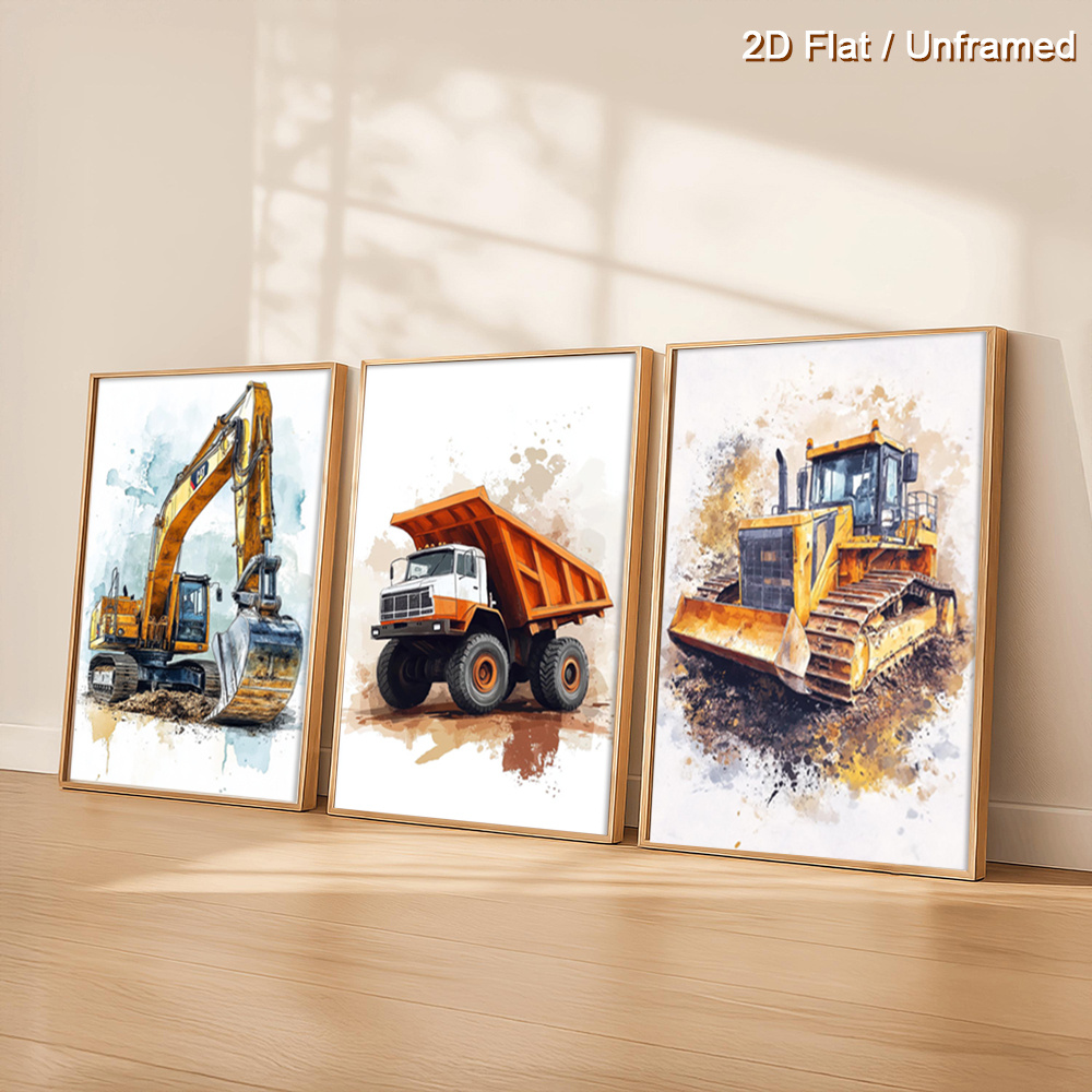 Heavy Equipment Landscaping - （Çerçevesiz 3 Parça)-2D Düz, 2D Düz,