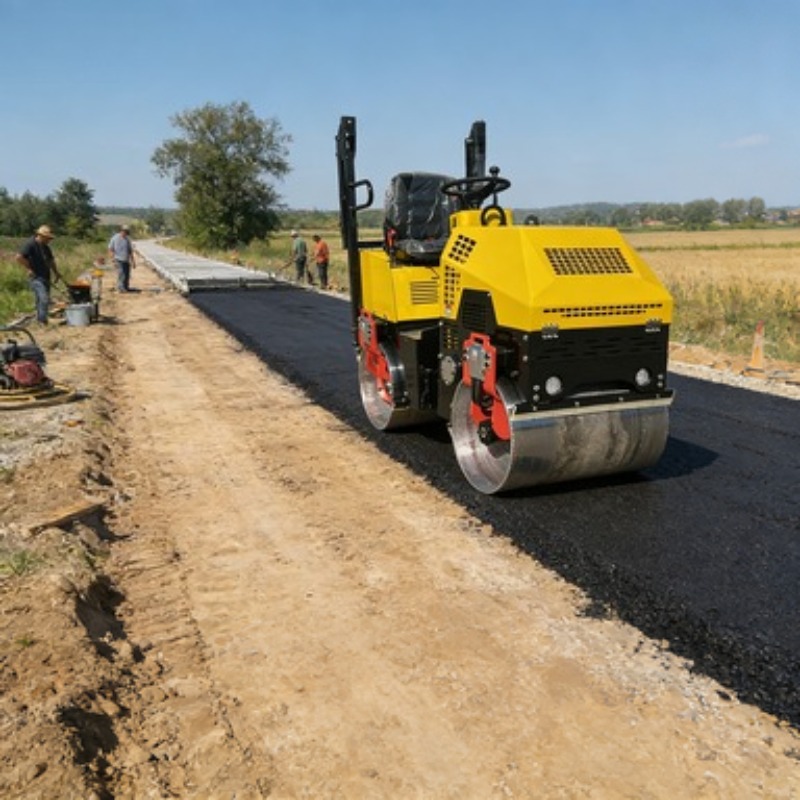 Heavy Equipment For Construction - Tek Tamburlu Yol Silindiri Titreşimli Kompaktör