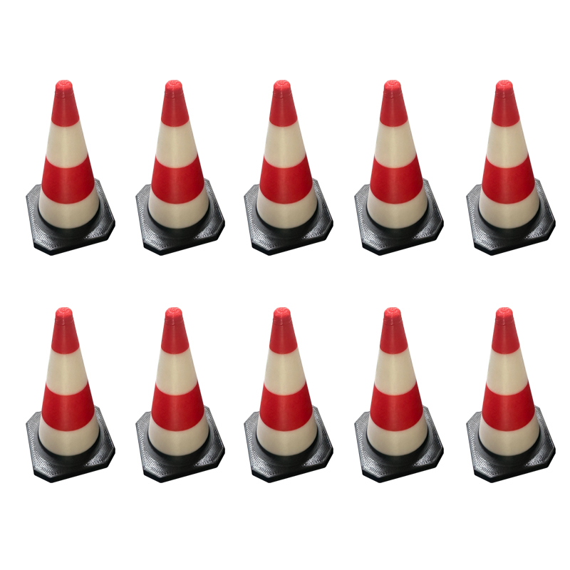 Road Traffic Cone - 70mm Yüksekliğinde Minyatür Trafik Konisi Modeli