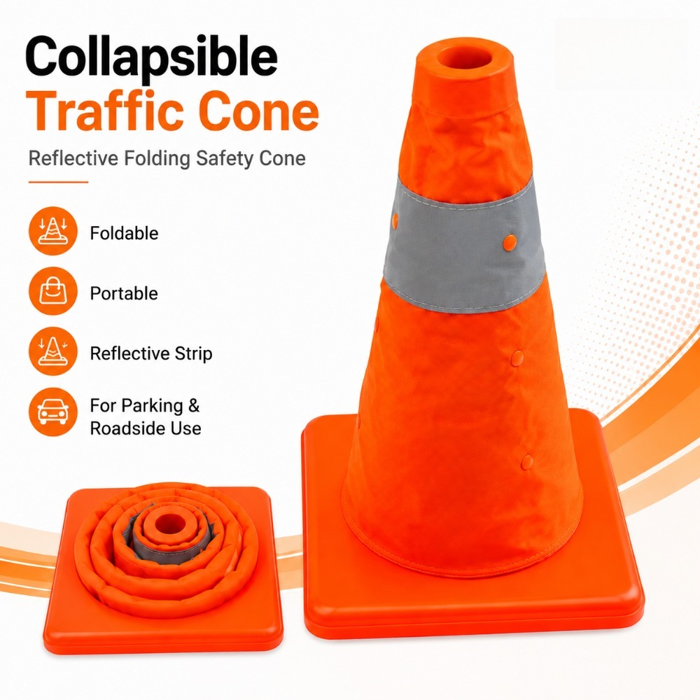 Road Traffic Cone - Katlanabilir Yansıtıcı Trafik Konisi Acil Durum